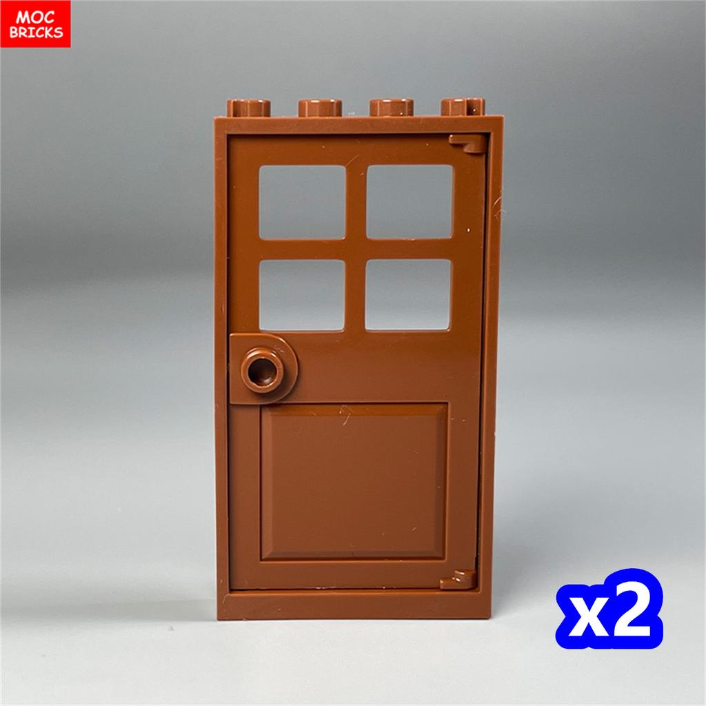 MOC Bricks Door 1x4x6 Window Fence Gate DIY Garden House Architecture Accessories Building Blocks Children's Toys