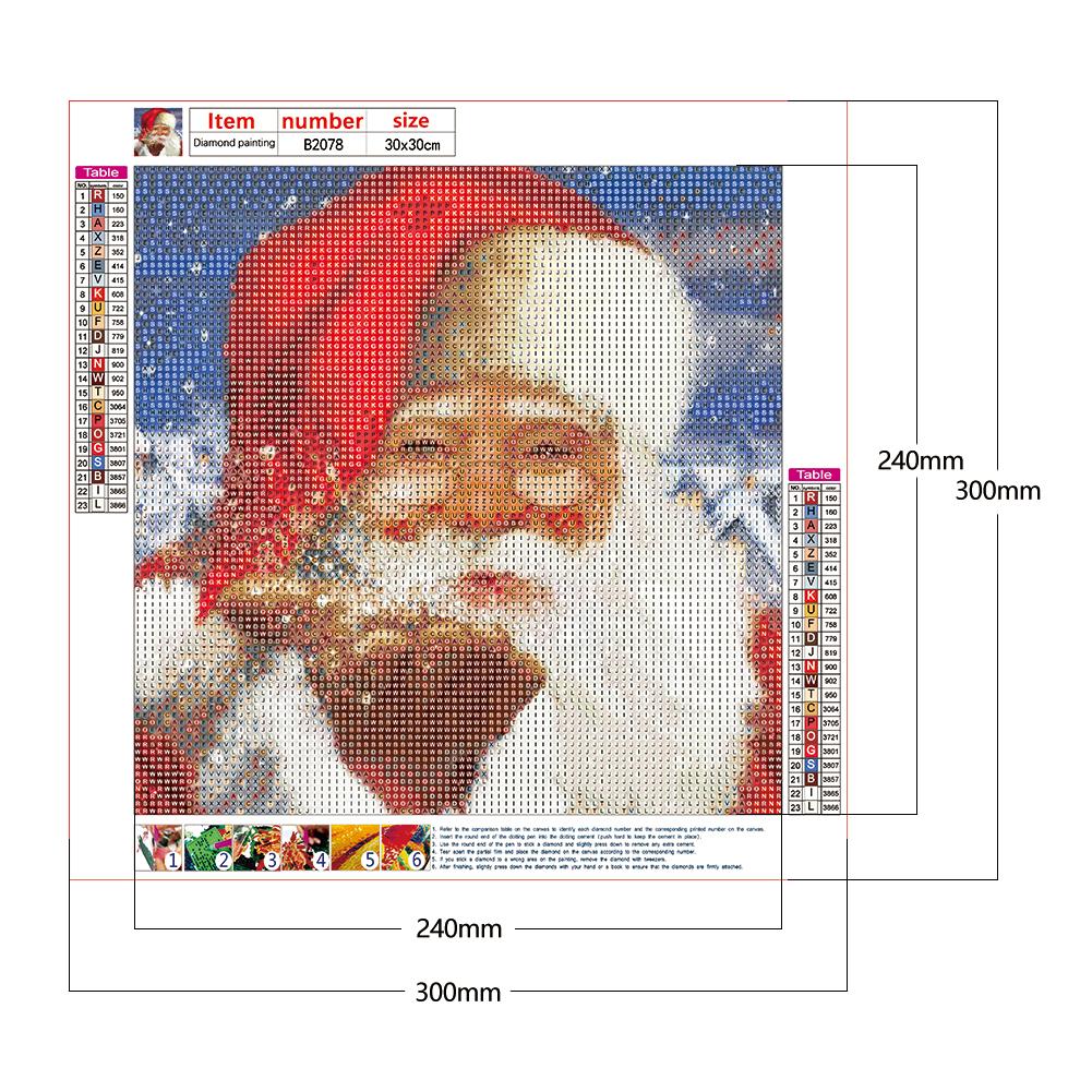 Diamant Painting Weihnachtsmann Vollrundbohrer Bild von Strasssteinen DIY Zeichnung