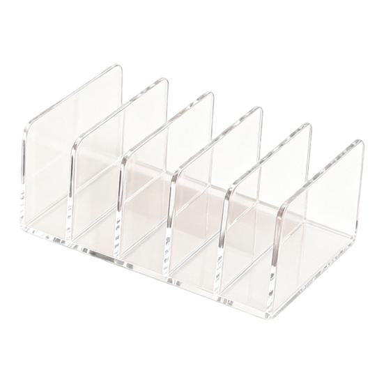 Makeup Storage Rack, Acrylic with Multiple Compartments Organizer, Vertical Cosmetic Display Holder for Eye Shadow Palettes