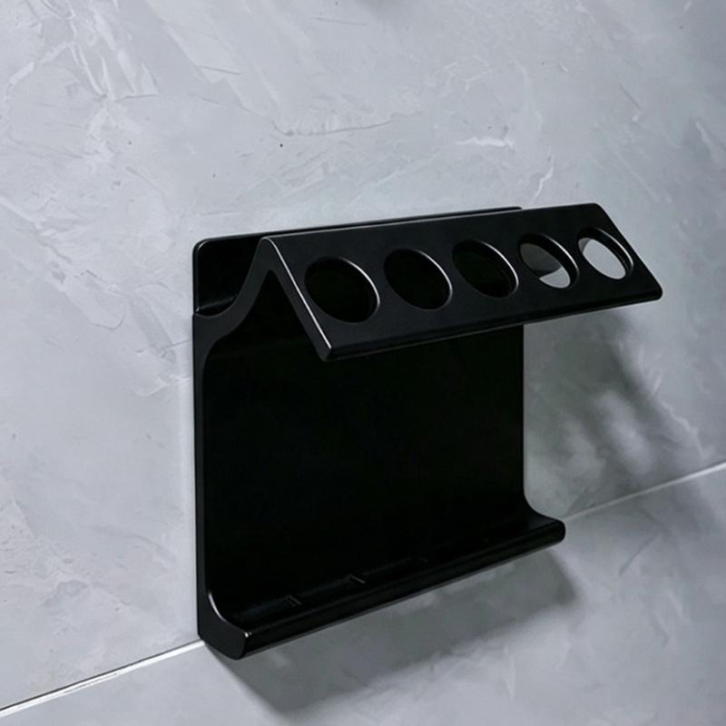 5-Opening 3D Print Toothbrush Rack, Wall-Hanging Storage Holder with Open Structure for Cleaning Counter Space, Bathroom Accessory