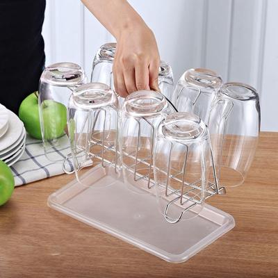 Tassen-Trockenständer Flaschenhalter mit 6 Haken Platzsparend für Arbeitsplatte Praktischer Becher-Organizer Kaffee