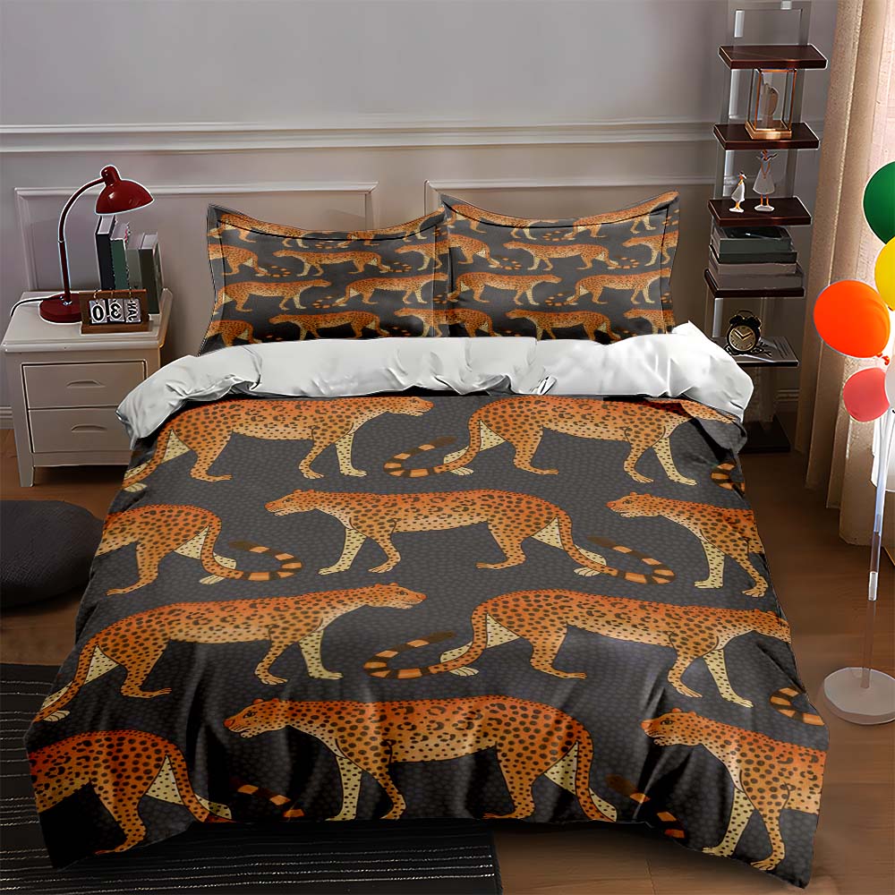 Leopard Print Motif. Bedding Duvet Cover Sets Duvet Covers Pillowcases Gifts (1 * Duvet Cover 2 * Pillowcases, Without Duvet Insert)