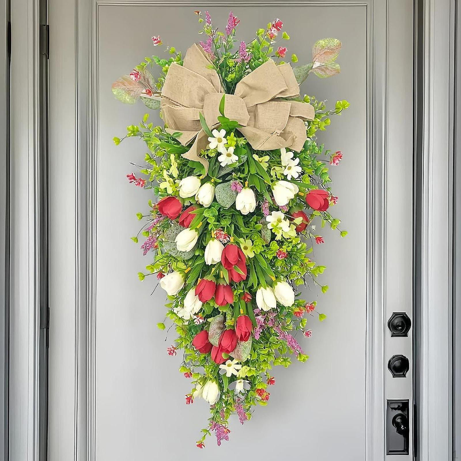 

Свадебные тюльпаны гирлянда подвесной весенний цветочный венок цветок слеза для