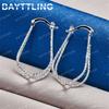 Charm S925 Sterling Silver Pattern Round Earrings Women Accessories Gift Fashion Luxury Jewelry Wedding