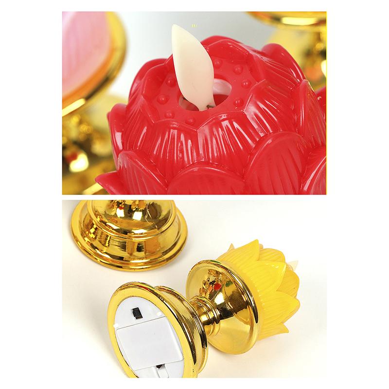 Exquisite Electric Buddha Lotus Light Battery Operated Led Holy Buddha Light Prayer Flicker Led Candle Tea Lamp Home Decoration