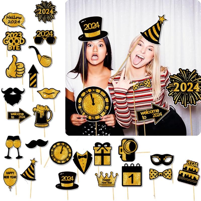 2024 New Year Party Funny Photo Props Wholesale Decorative Photography Accessories
