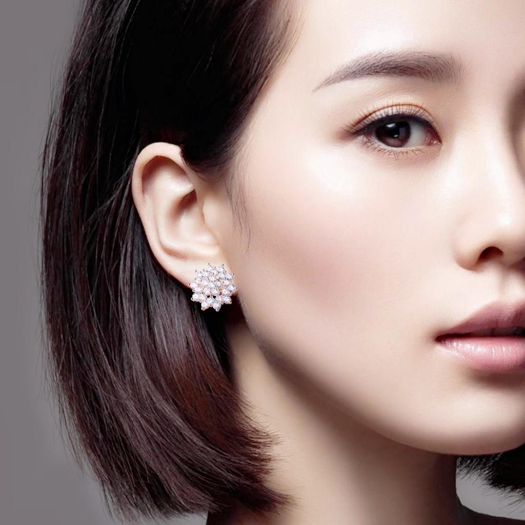 Temperament Korean Simple Diamond Smooth Skin Stone Earrings Earrings