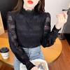 Women's Elegant Lace Long-Sleeve Base Layer Top, French Style, Plus Size, Autumn 2025 Collection