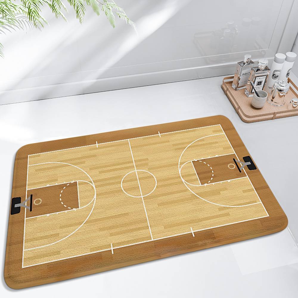 

Sports Theme Racing Track Basketball Court Soccer Floor Mats Home Laundry Rug Carpet For Living Room Decor Lounge Area Anti-sli 40x60cm