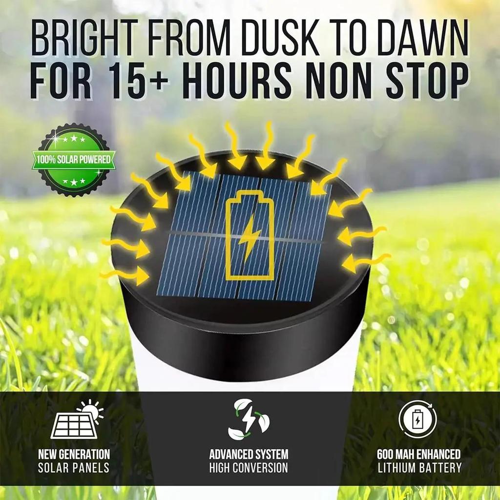 Cylindrical Garden Solar Light Dusk To Dawn Outdoor Waterproof Lights Lamp Cool White Warm White Solar Powered Garden Lighting
