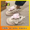 2025 autumn and winter new indoor furniture Velcro warm outer wear cotton shoes cartoon cute kitten cotton slippers women