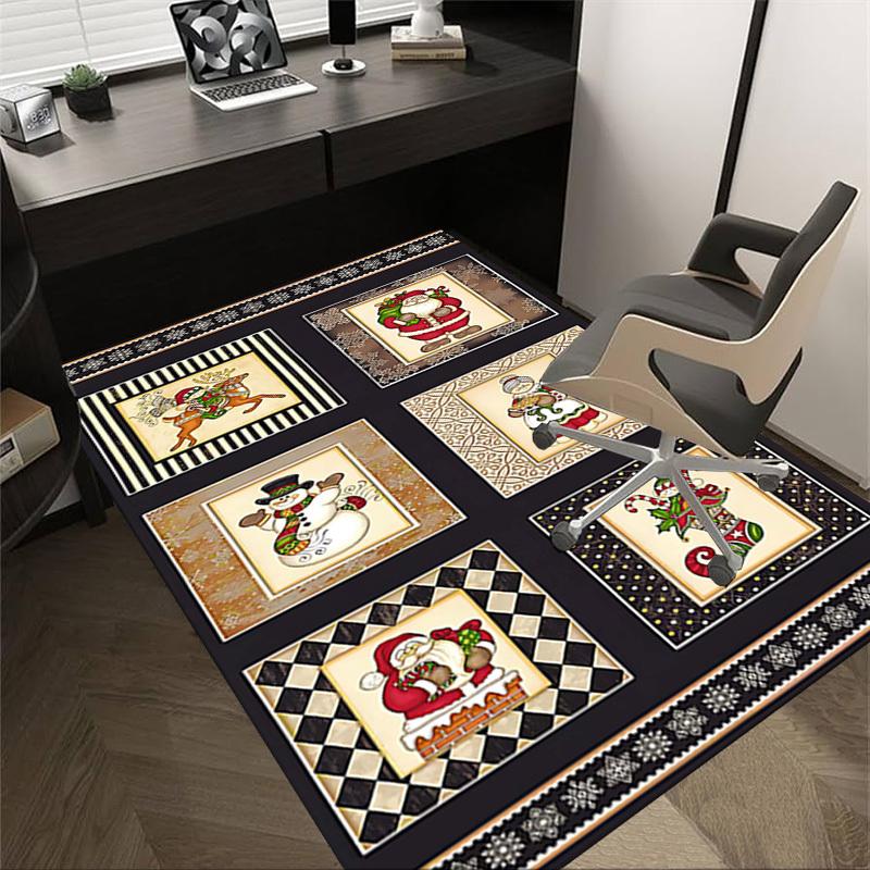 

1PC Christmas, Santa Non-Slip Floor carpet, suitable for Office, bedroomand playrooms. It can also be used as a sofa footrest cover-T56 60cm by 90cm