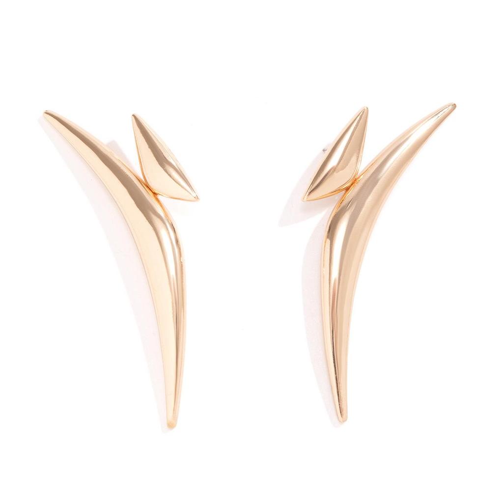 Geometric Triangle Bent Tube Earrings – Bold European & American Style