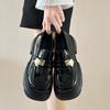 Black Platform Small Leather Shoes Women's Spring New Casual Versatile Retro Mary Jane New