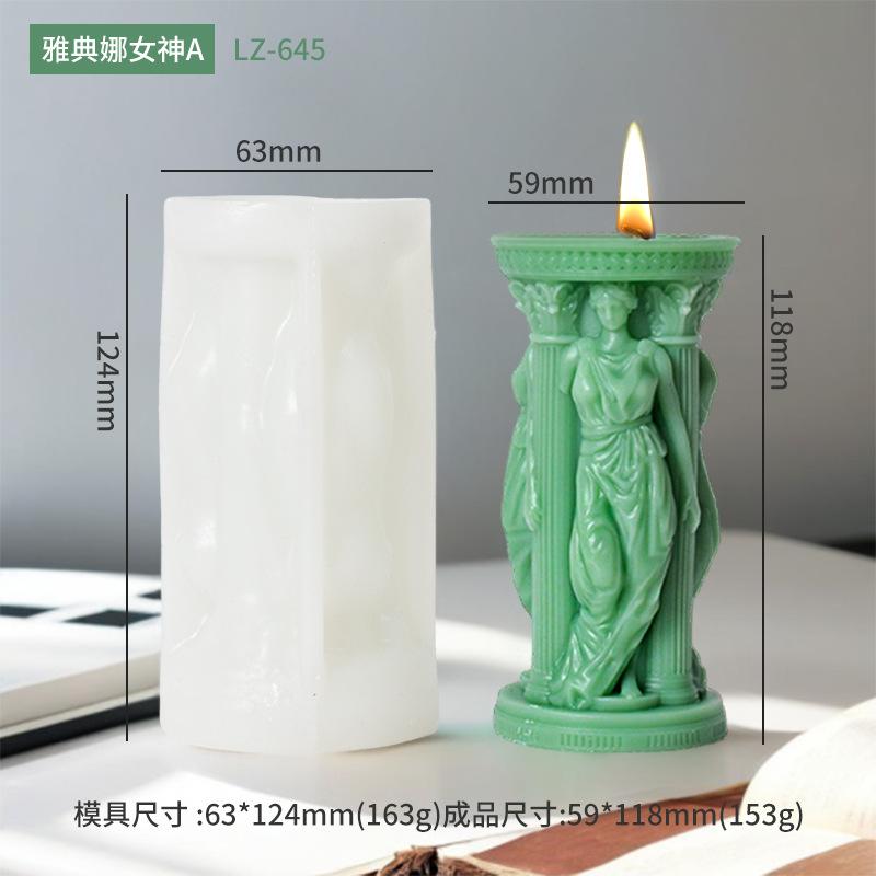 Forma na świecę DIY Klasyczna rzeźba Ateny Forma z żywicy Kolumna Rzymska Grecka Bogini Forma gipsowa Statua Bogini Dekoracja domu