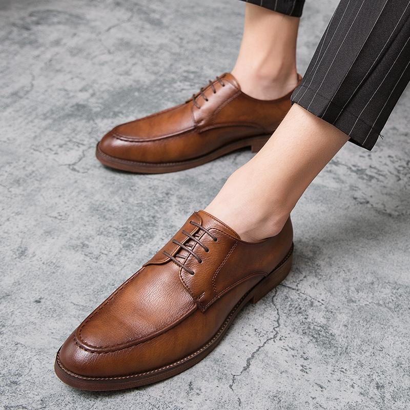 Hot Selling Lace Up Loafers Europe America Men's Genuine Leather Shoes High-quality Casual Shoes Men's Business Formal Shoes
