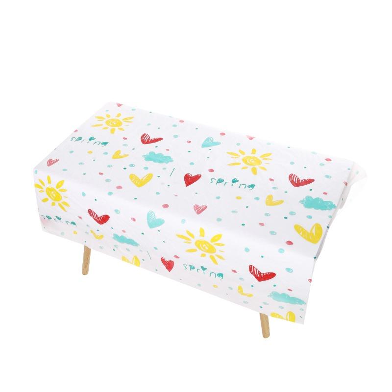 Happy Birthday Tablecloth Balloon Printed Disposable Waterproof Tablecloth Kindergarten Party Decora Birthday Theme Decoration Rectangular Tablecloths