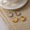 Stainless Steel Classical Hoop Earrings for Women Tarnish Free Waterproof Antihistamine 18K Fashionable and Versatile Jewelry