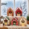 Christmas Eve Gift Containers Wonderland Cottage Box, House Shaped Paper Treat Boxes, Holiday Party Favor Bags Snack Holder with Handle for