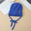 Retro Leather Knitted Hat Big Head Fence Wool Hat FallSeason and ColdSeason Outside DailyWear Warm Hat Korean Versatile Hat