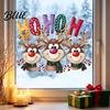 Holiday Window Stickers Christmas Static Cling Stickers Cartoon Reindeer HOHOHO Art Glass Decals Scene Settings Festive Decor for Home Windows