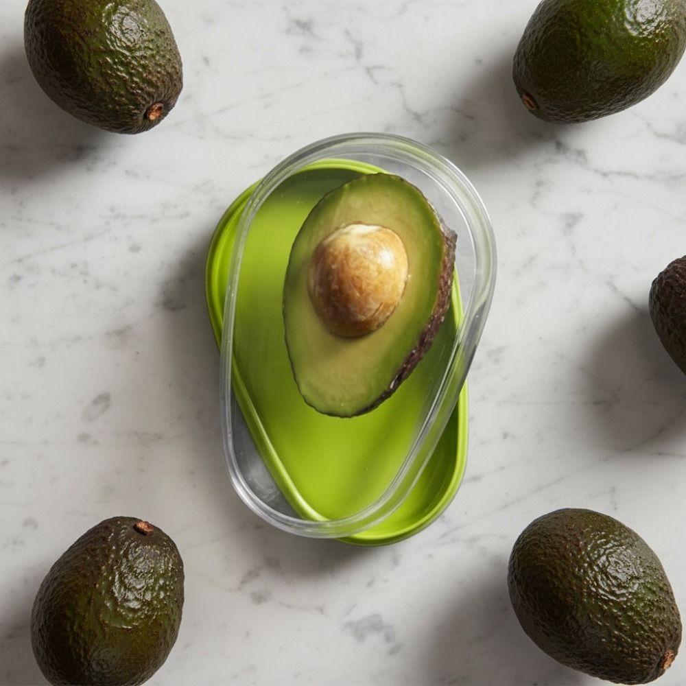 2 Piece Cute Sealed Avocado Preservation Box Removable Space Saving Avocado Keeper Plastic Fruit Storage Box Lunch