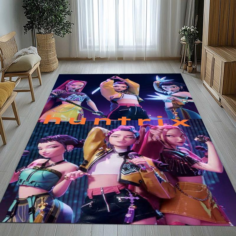 K-Pop Demon Hunters Golden Saja Boys Living Room Non-Slip Area Rug Soft Carpet for Bedroom Playroom Sofa,Home Decor Doormat