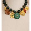 Eetit Stainless Steel Green Acrylic Beads Chain Handmade Jewelry Leaf Flower Heart Drop Charm Necklace 2025 Arrivals Popular