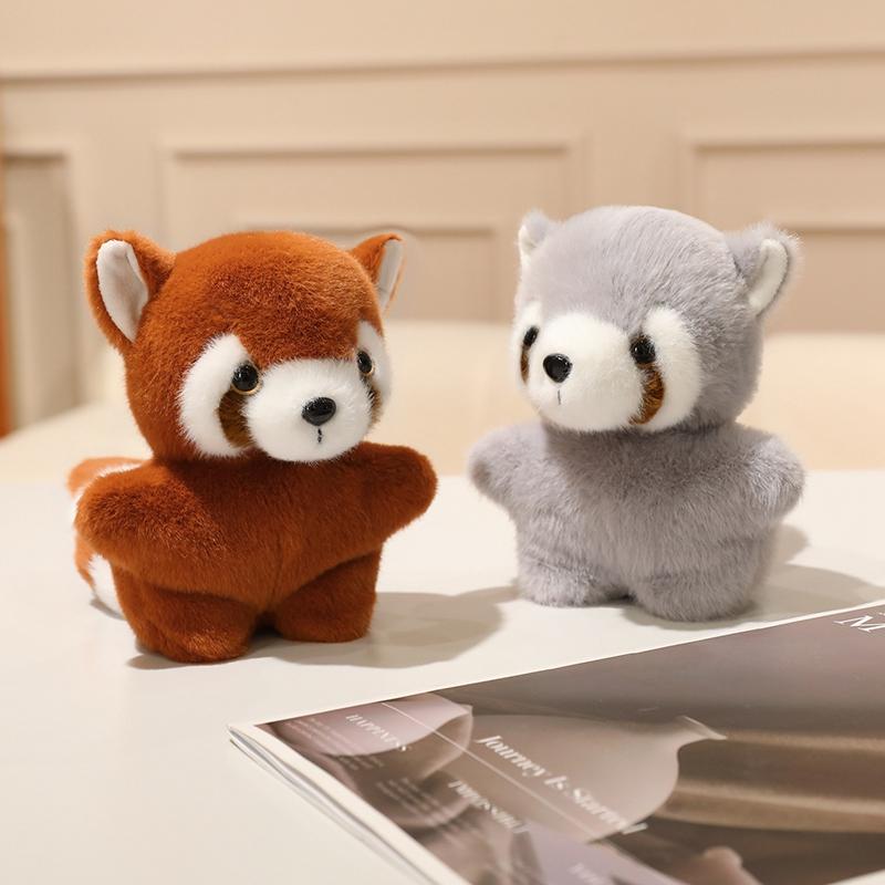 16cm Large Fluffy Tail Lovely Animals Stuffed Raccoon Cat Fox Palm Plush Soft Gifts