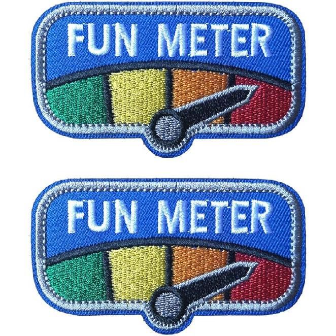 2 PCS AliPlus Fun Meter Patches Tactical Morale Military Patch Embroidered Patch Hook and Loop(Brown) синий
