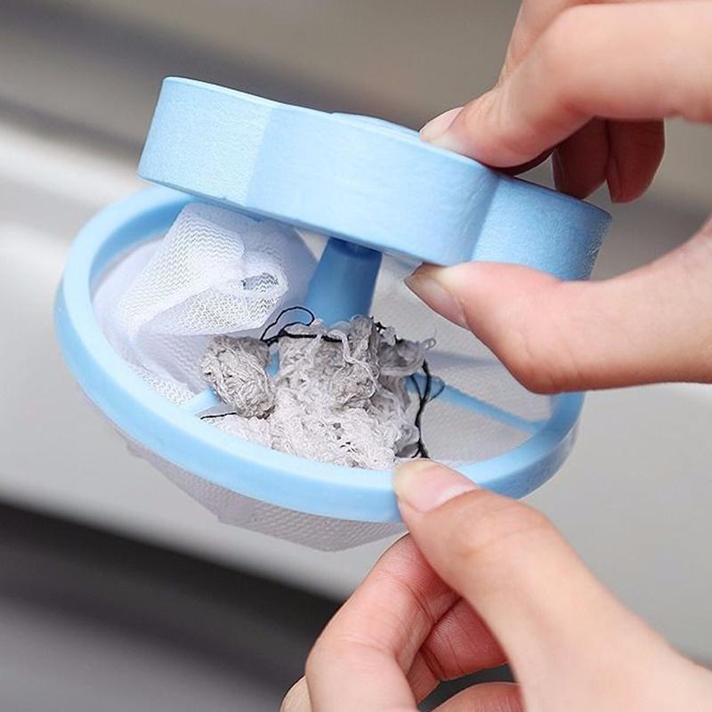 1pcs Reusable Floating Filter Bag For Washing Machine Flower-shaped Hair Removal Catcher Fine Mesh Strainer Cleaning Balls