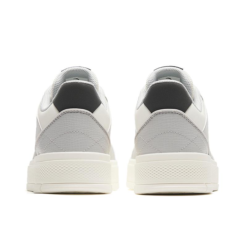 New Anta Slip Resistant Cushioning Wear Resistant Low Top Skateboard Shoes Men's White Gray Black 912418061-2