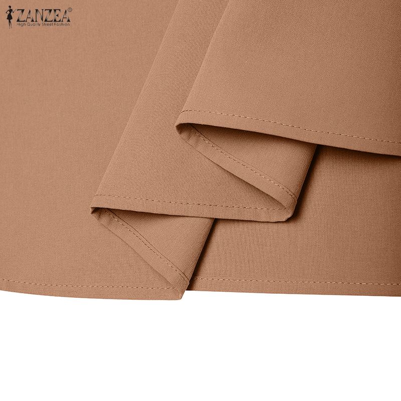 ZANZEA Women Casual Turn Down Collar Summer Short Sleeve Shirt Dress