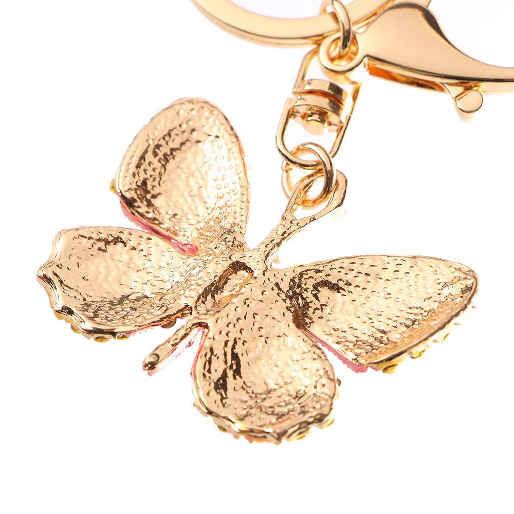 Butterfly Rhinestone For Women Crystal Bag Charm Pendant Car Key Ring KeyChain Bag Accessories