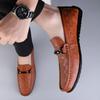 Mode 2025 Hoge Kwaliteit Heren Comfortabele Bovenlaag Koeienhuid Zachte Zool Bonen Schoenen, Modieuze Outdoor Heren Lente Nieuwe Casual Instappers