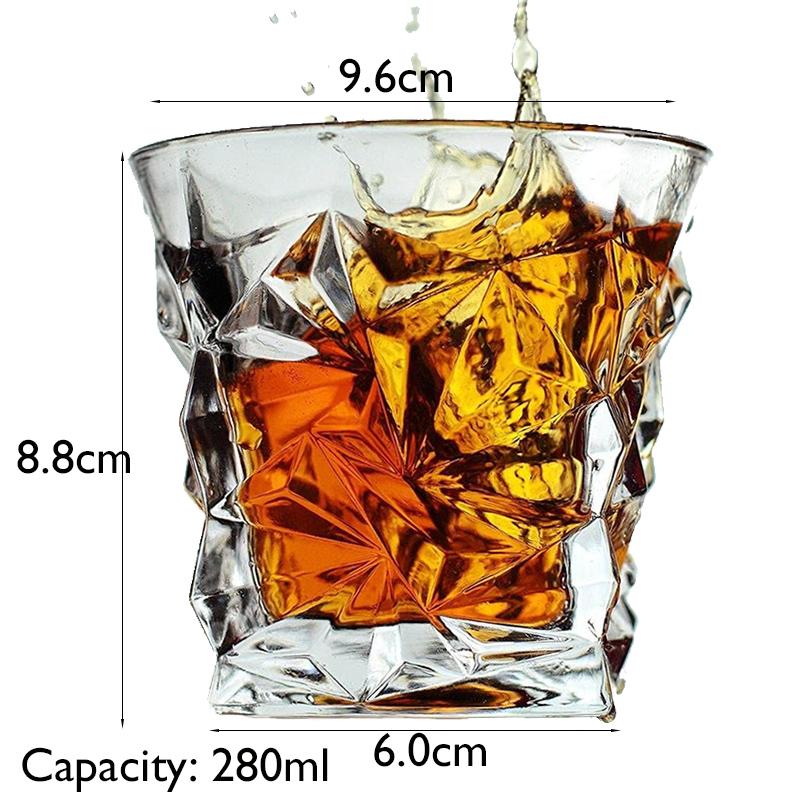 1PCS Whiskey Glass, Old Fashioned Rocks Glasses Tumblers, Glassware for Cocktail Scotch, Bourbon, Gin, Voldka, Brandy