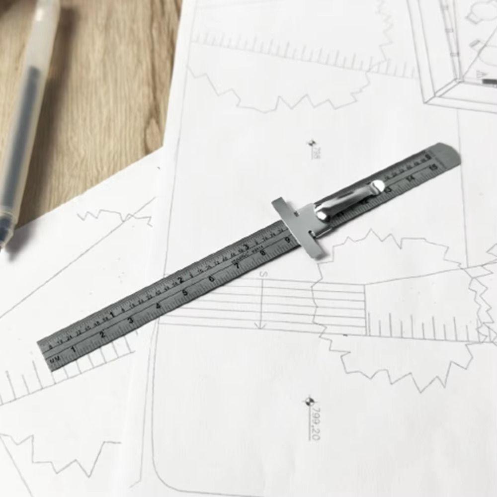 Detachable Clip Stainless Steel Ruler Accurate Scale Measuring Gauge Pocket Ruler  Sewing Craft