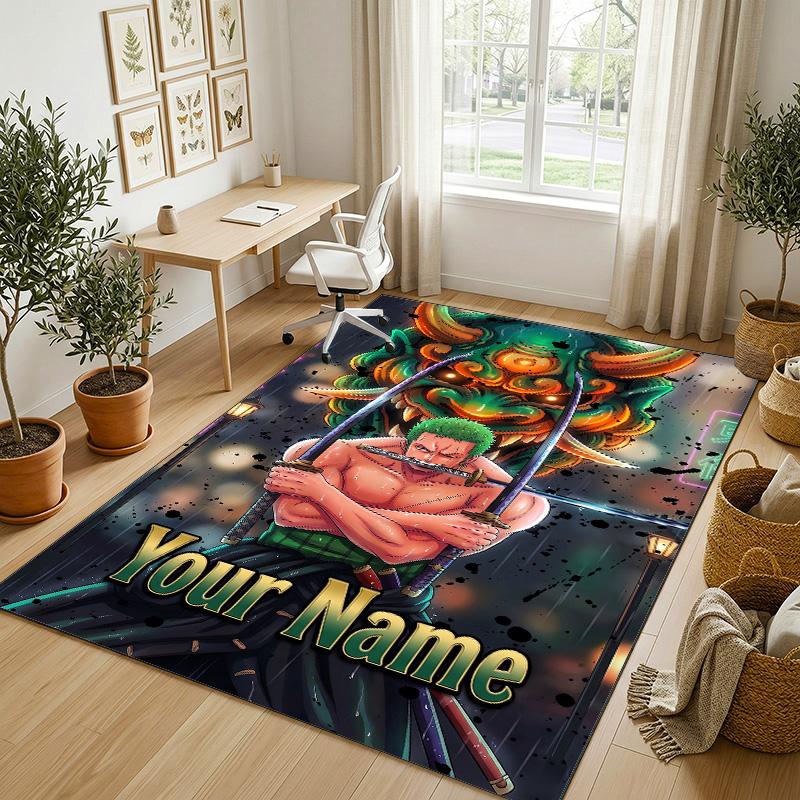Personalized Crystal Velvet Carpet,One Piece Custom Printed Name, Plush Area Rug For Home Indoor Decor