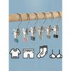 10pcs Premium Stainless Steel Clothes Clips, Adjustable Metal Pants Skirt Hanger with Grip Clips Hook Laundry Home Organizer