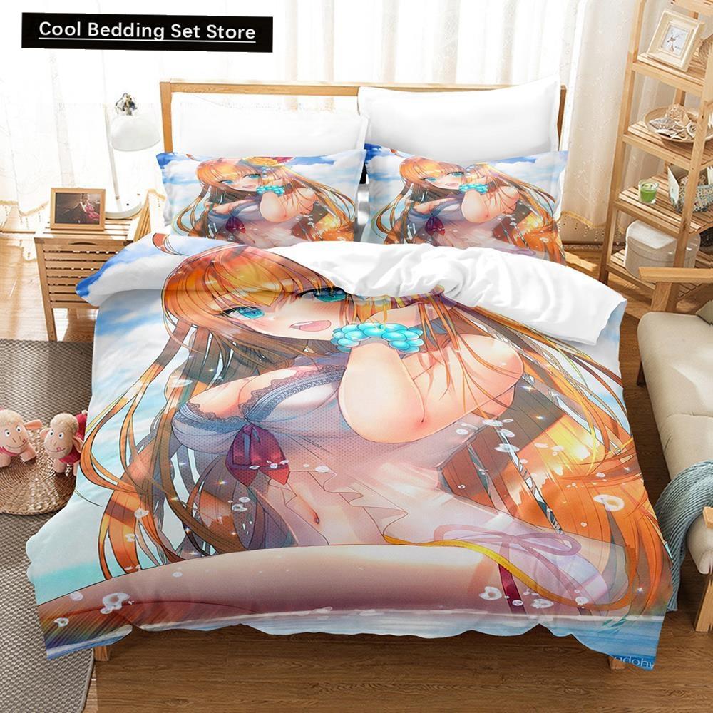 3D Print Anime Princess Connect! Re: Dive Bedding Set Single Twin Full Queen King Size Bed Set Adult Kid Bedroom Duvetcover Sets