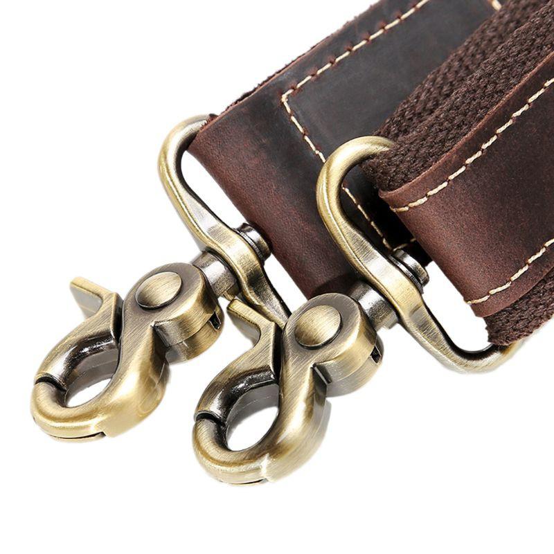 Vintage Fully Cow Leather Replacement Shoulder Strap for Briefcase Luggage Messenger Bag Sling Detachable Shoulder Strap