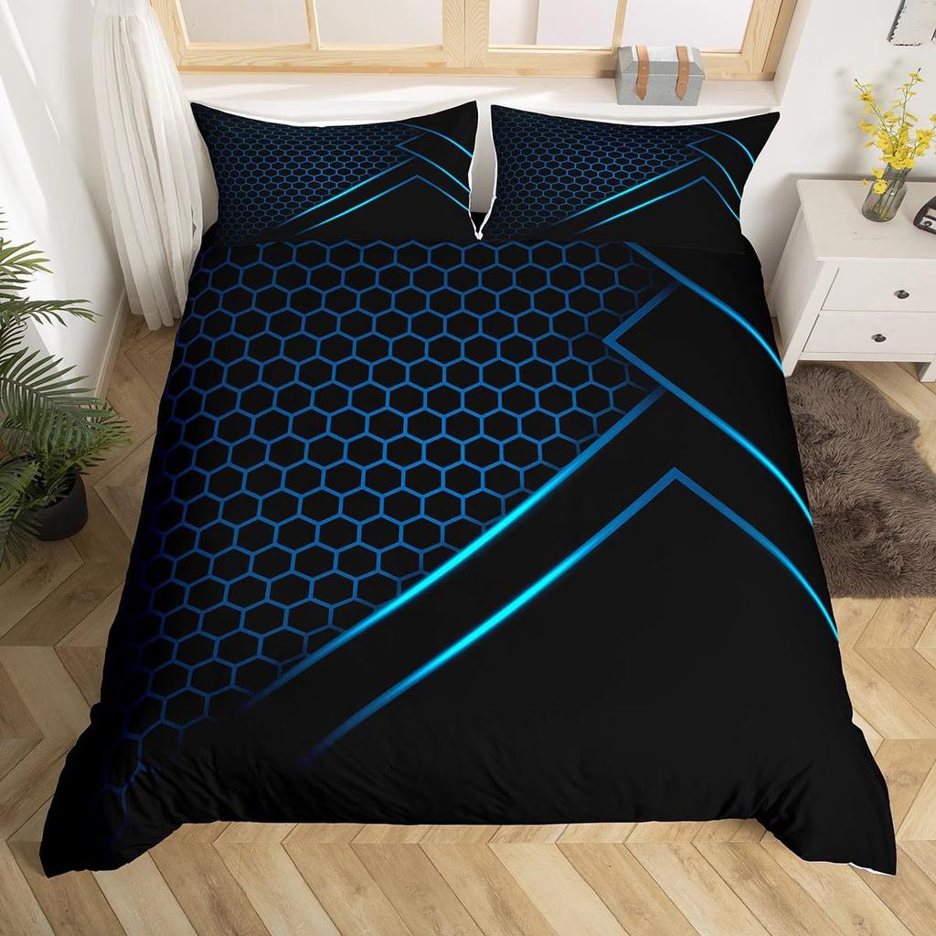 Grey Wildlife Leather Pattern Three-Piece Quilt Cover Digital Printing Bedding Set Bed Cover