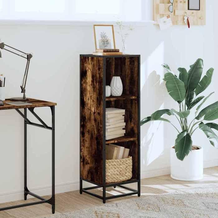 VidaXL Bookcase Smoked Oak 33.5x33x107.5 Cm Engineered Wood, Bookcase, Room Divider, Divider, Cabinet of 849156