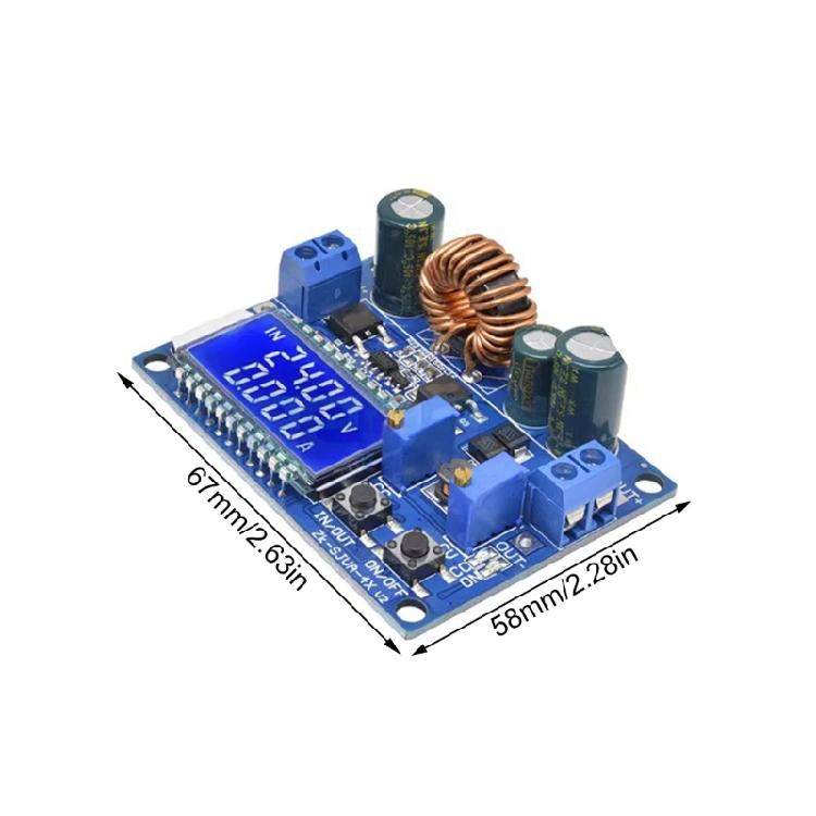 Reliabled Power Module Featuring LCD Display for Voltages Current Power Monitoring Adjustable Voltages 0.5 30V Current