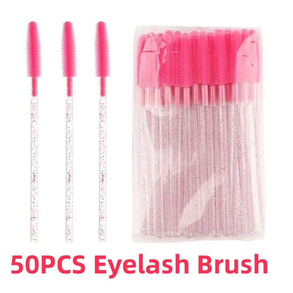 50pcs New Crystal Silicone Eyelash Brush Microbrush Cosmetics Tool Lash Makeup Brushes Eyelashes Extension Spoolie Eyebrow Comb