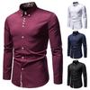 2026 Men's European & American Style Slim Fit Long-Sleeve Color Block Shirt