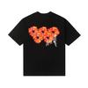 2025 New Summer Cotton Flame Kapok Print Short Sleeve Men's T-Shirt Round Neck Loose Oversized Unisex T-Shirt Streetwear Loose