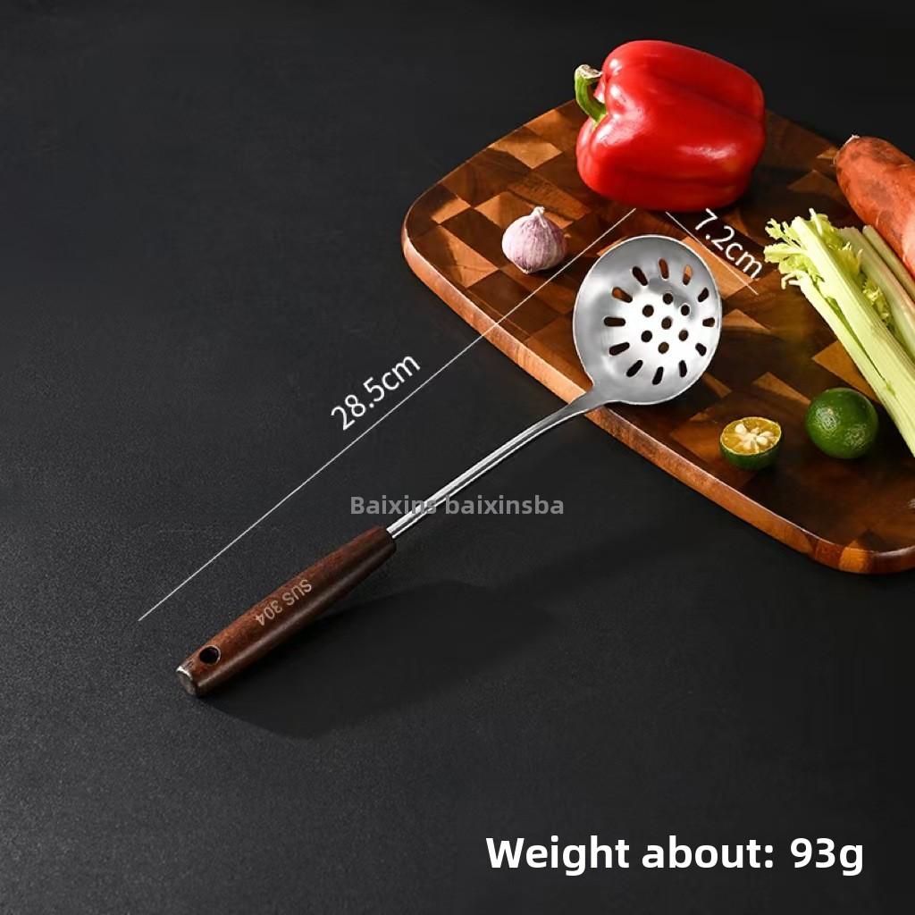 304 Stainless Steel Spatula Household Wooden Handle Utensils High Temperature Colander Shovel Kitchen Utensils Set Spoon Kitchen Utensils