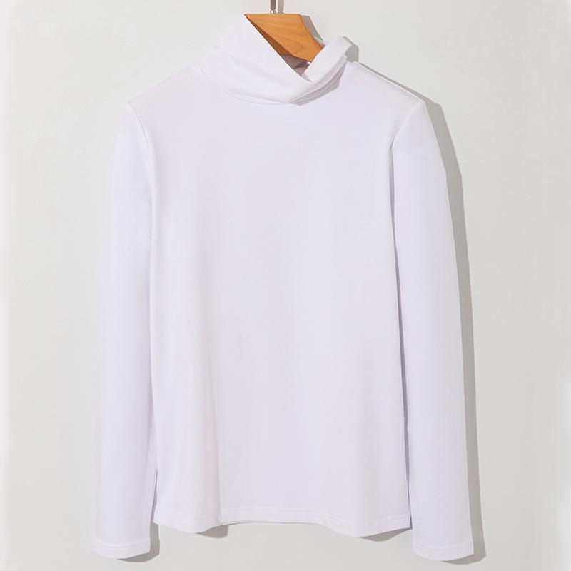 Premium Women's 265g Cotton Spandex High Neck Sweatshirt - Long Sleeve, Thickened Base Layer for Autumn and Winter