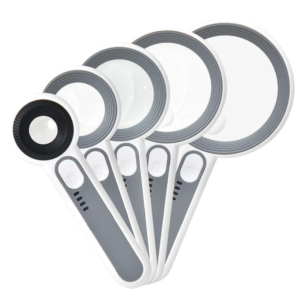 HD Illuminated Magnifying Glass Loupe Reading Magnifier Portable Handheld  Magnifier  Stamps